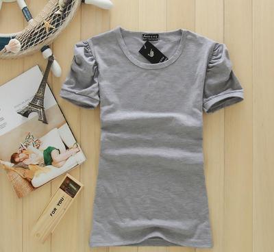 夏裝新款韓版女裝泡泡短袖T恤 純色百搭，圓領(lǐng)打底衫批發(fā)指南
